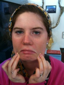 My example of a fish mouth/face in the tank.